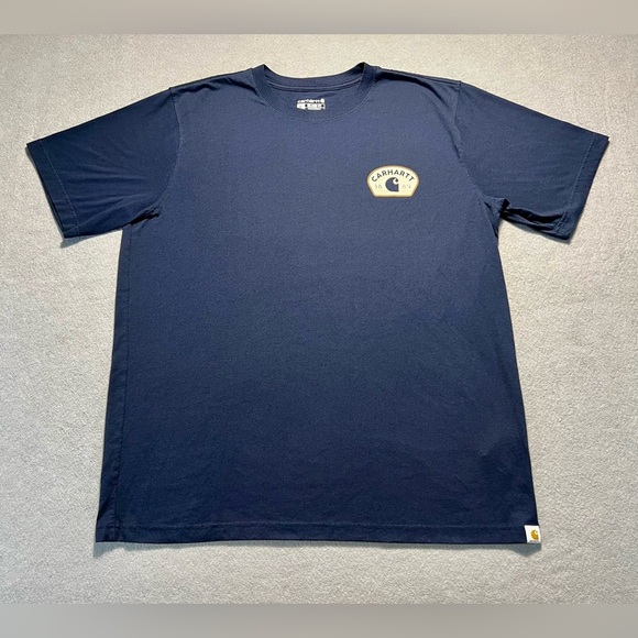 Carhartt Men’s XL Navy 1889 Graphic T-Shirt Relaxed Fit Short Sleeve Tee - Picture 1 of 6
